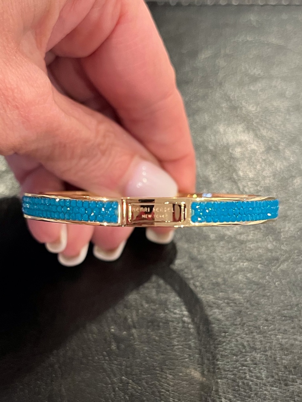 Henri Bendel Gold-Tone Bracelet with Turquoise Blue Inlay NWOT